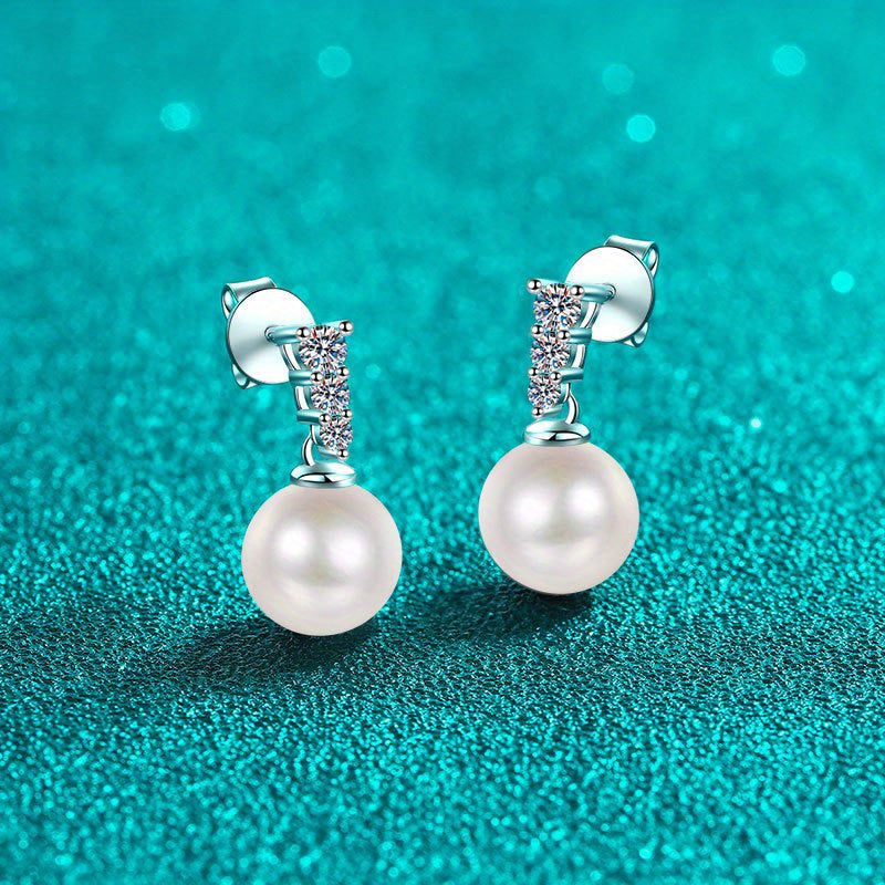 1Pair 0.46ct 2.8g Natural Freshwater Pearl Hoop Earrings for Women, Birthday Anniversary Gift
