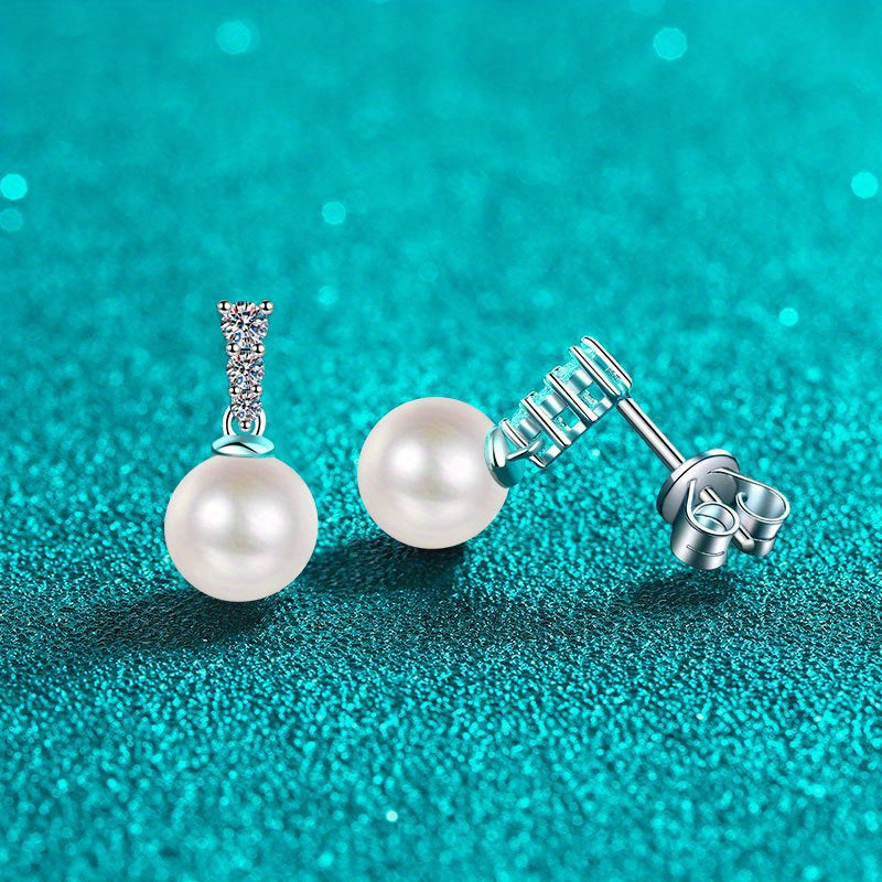 1Pair 0.46ct 2.8g Natural Freshwater Pearl Hoop Earrings for Women, Birthday Anniversary Gift