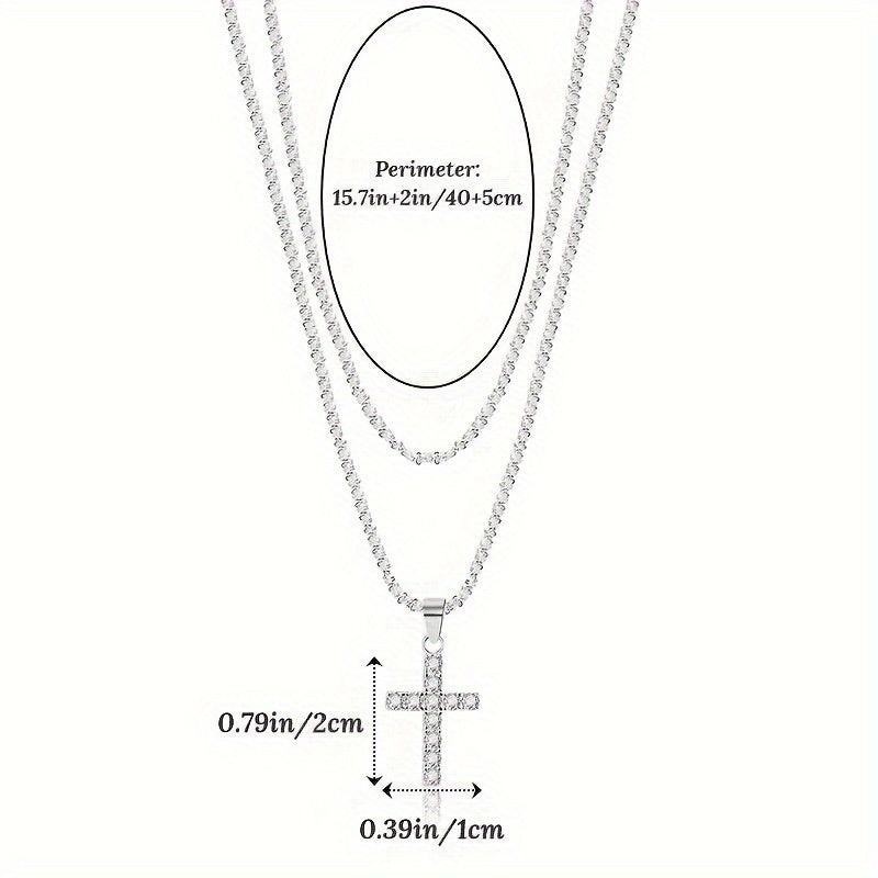 925 Silvery Cross Pendant Halloween Decoration Fashion Personality Simple Temperament Elegant Niche Necklace Halloween Gift To Friends Girlfriends