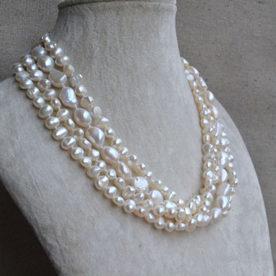 Real Pearl Baroque Pearl Necklace | 4pcs | Real Pearl | Statement