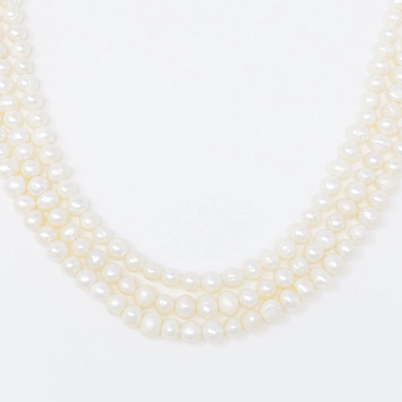 Three Strands Freshwater Necklace - 15\