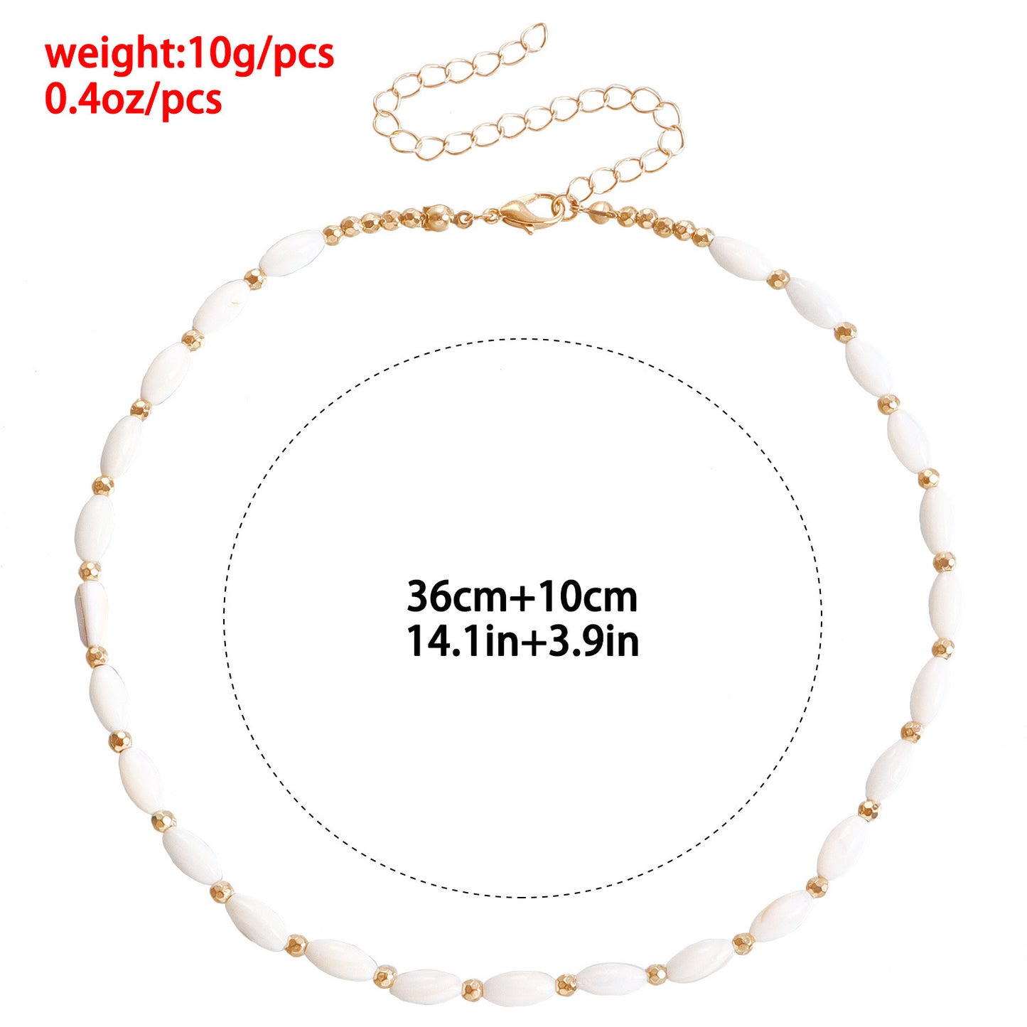 Elegant Baroque Style Freshwater Shell Choker Necklace, Daily Wear Shell Jewelry for Women, Summer Collection