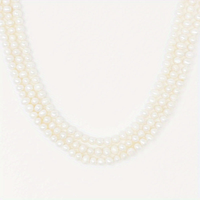 Three Strands Freshwater Necklace - 15\