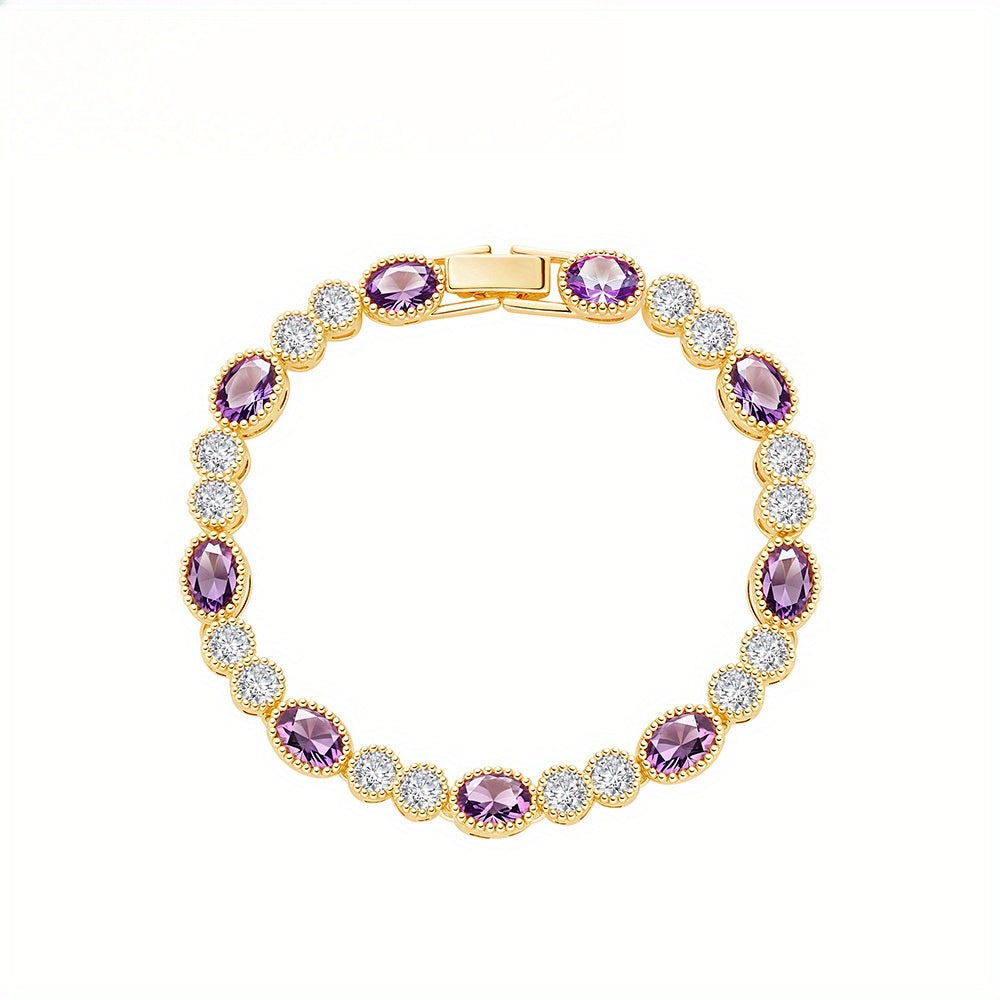Gorgeous Oval Bracelet, Women'S Bracelet Inlaid with 5A Grade Zirconia.