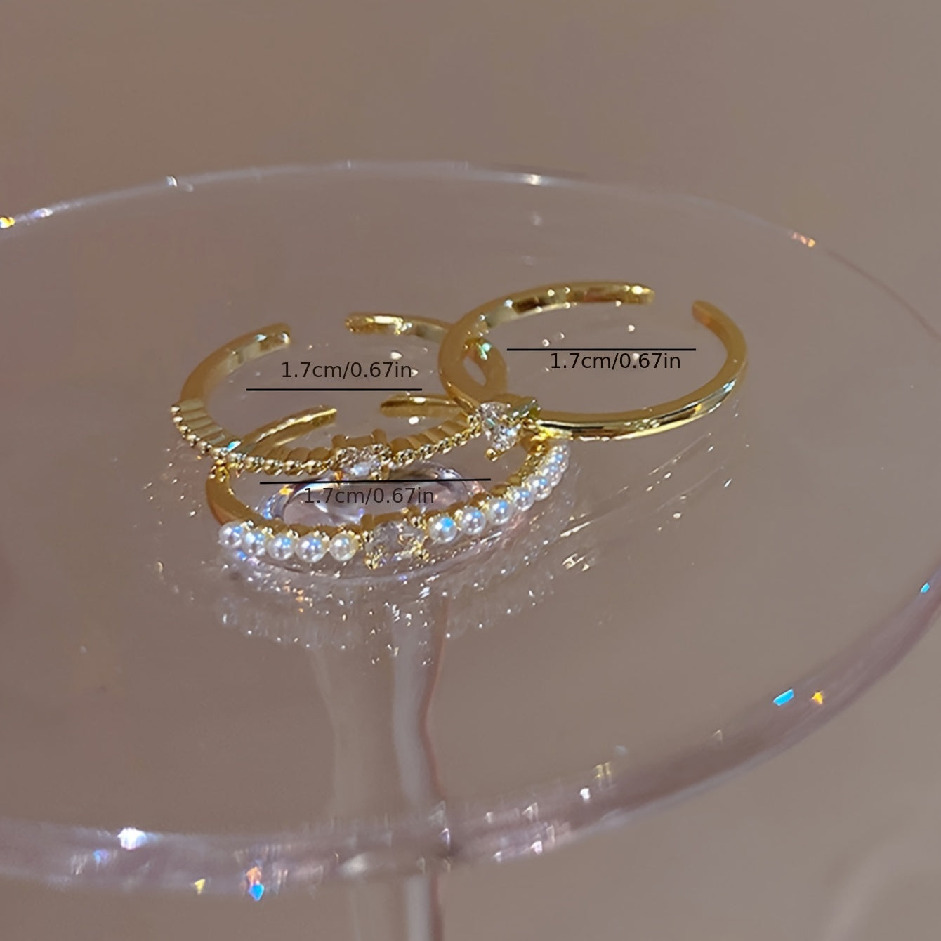 3pcs Elegant Stacking Ring with Sparkling Zirconia - Lovely Heart\u002F Square Shape Accessory for Her to Wear with Her Everyday Outfit Party Accessory.