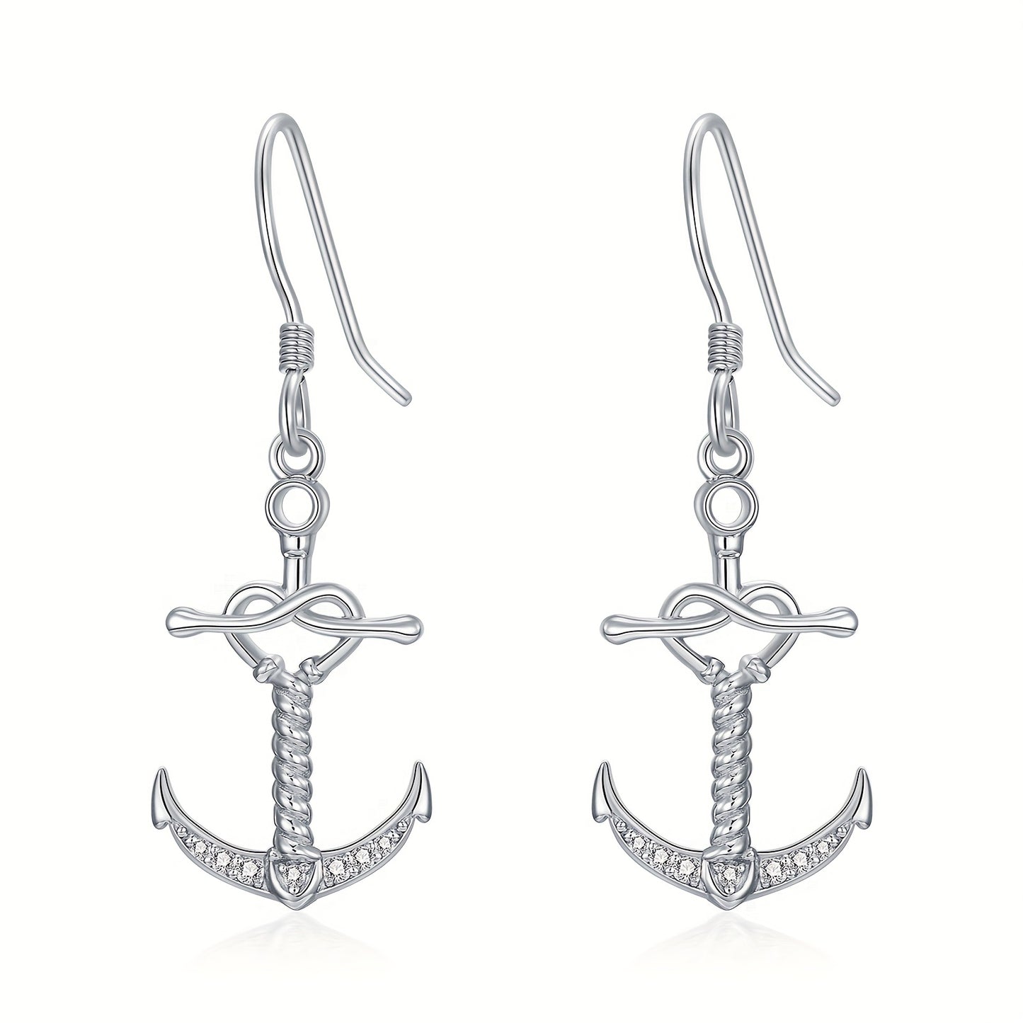 Anchor Earring Silvery Dangle Anchor Earring for Women
