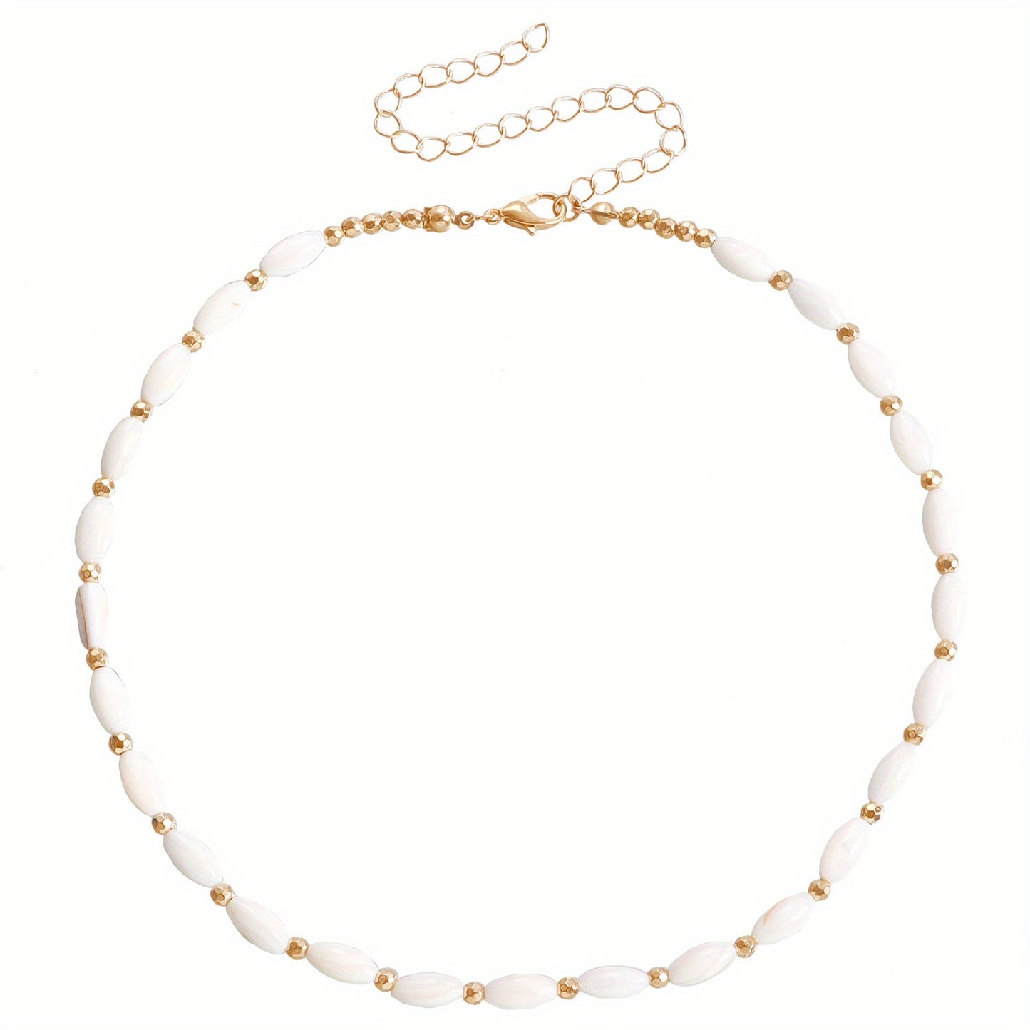 Elegant Baroque Style Freshwater Shell Choker Necklace, Daily Wear Shell Jewelry for Women, Summer Collection