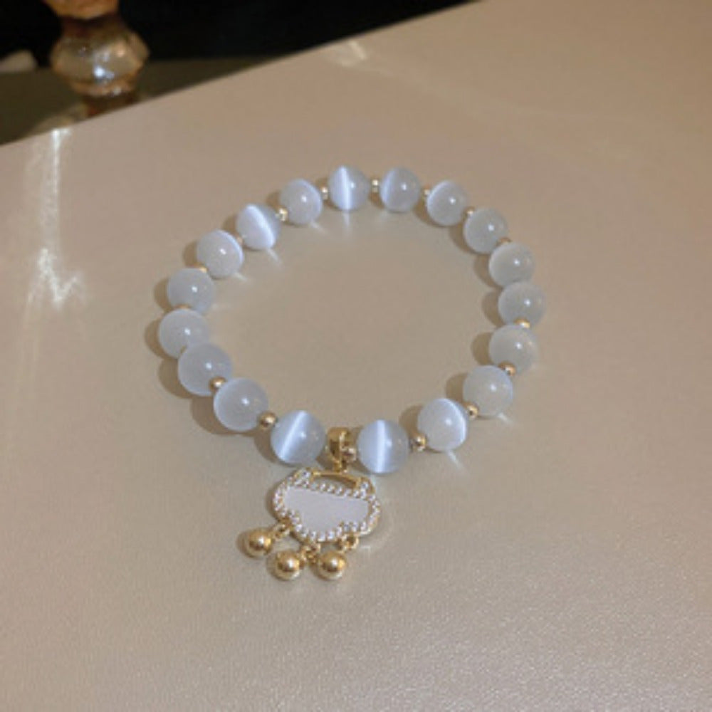 Elegant Handmade Opal Beaded Bracelet with Golden-Tone Accents – Versatile and High-End Accessory for Daily Wear or Special Occasions, Festive Jewelry|Opulent Accessory|Opal Beads