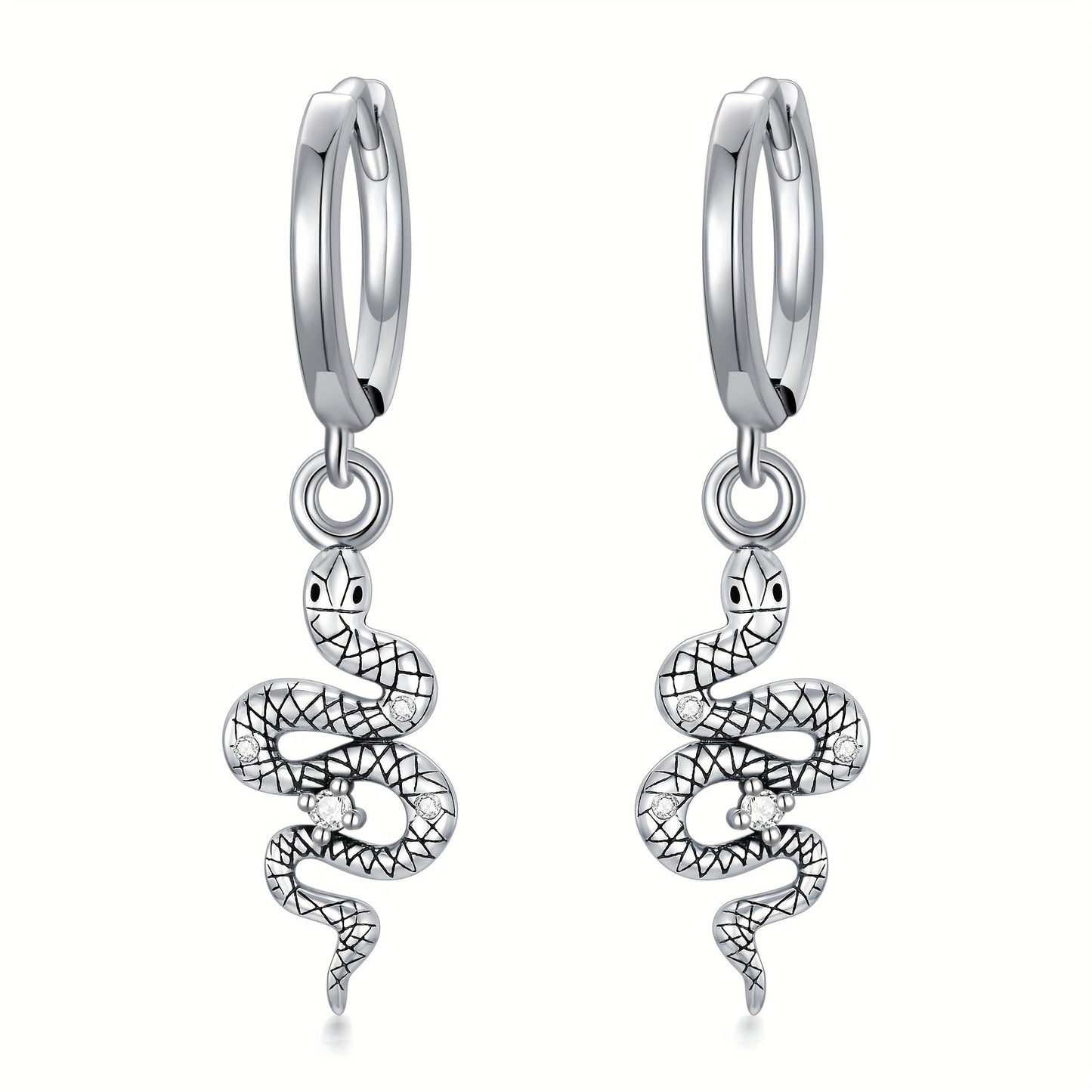 Snake Earrings for Women Sterling Silver Cute Snake Hoop Dangle Earrings Snake Jewelry Gifts for Women Mom Wife Girlfriend Daughter