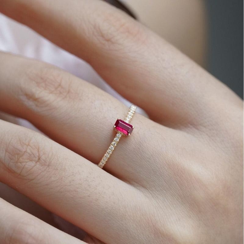 Red Elk S925 Sterling Silver Fashion Ring Ring Niche Color Treasure Retro Palace Style Classic HandEdit Women's RingEvent and party supplies with luxury gift boxes