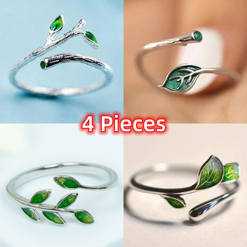 4pcs Set of Shiny Rose Golden\u002F Silvery Irregular Tree Branch Texture Women'S Ring Composite Ring Men\u002F Women Engagement Wedding Ring Commitment Ring Christmas Happy Valentine'S Day Anniversary Gift Jewelry Ring for Her