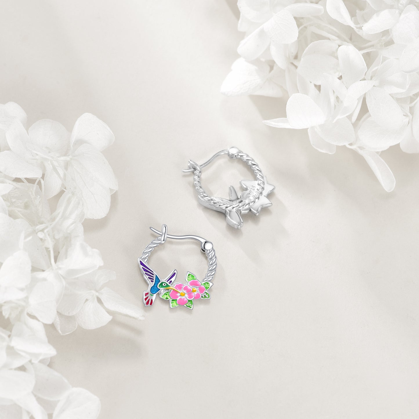 Hummingbird Earrings 925 Sterling Silver Hummingbird Hoop Earrings Cute Bird Earrings Jewelry Gifts for Women