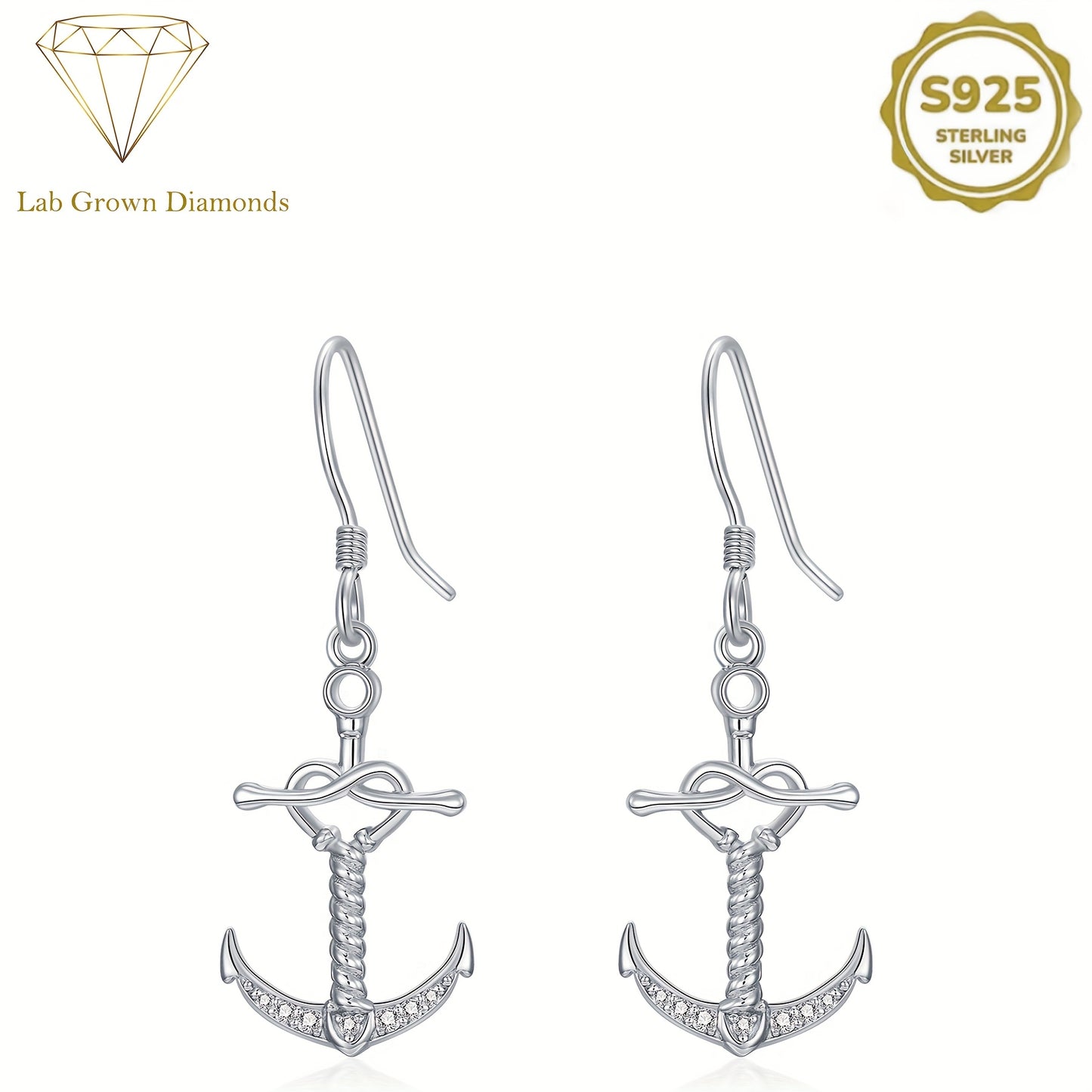 Anchor Earring Silvery Dangle Anchor Earring for Women