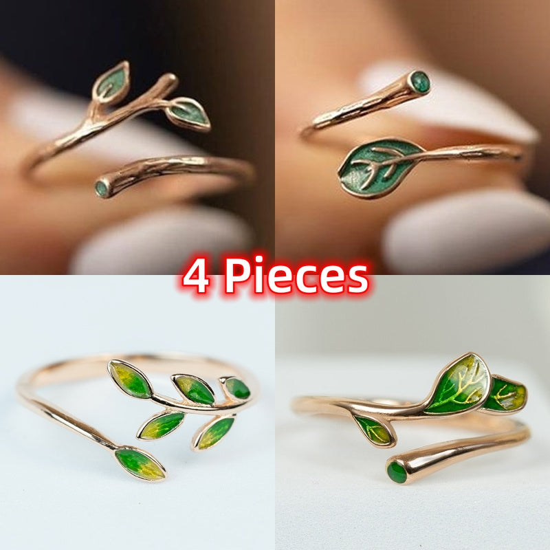 4pcs Set of Shiny Rose Golden\u002F Silvery Irregular Tree Branch Texture Women'S Ring Composite Ring Men\u002F Women Engagement Wedding Ring Commitment Ring Christmas Happy Valentine'S Day Anniversary Gift Jewelry Ring for Her