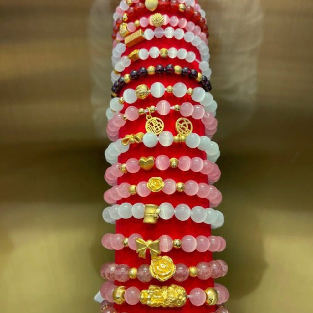 Elegant Handmade Opal Beaded Bracelet with Golden-Tone Accents – Versatile and High-End Accessory for Daily Wear or Special Occasions, Festive Jewelry|Opulent Accessory|Opal Beads