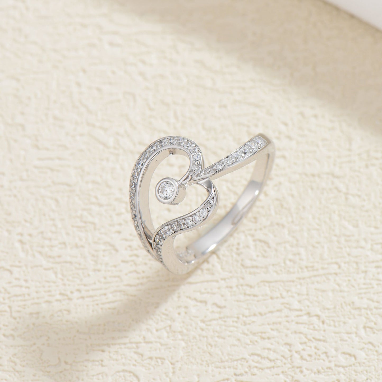 Lab Grown Moissanite Heart Promise Ring for Women 1\u002F14 Carat D Color VVS Clarity 18K Golden Plated 925 Sterling Silver Love Statement Ring