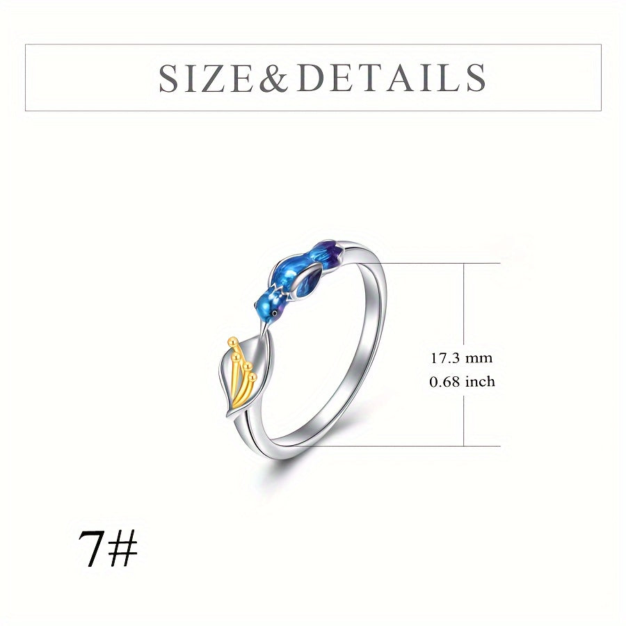 YFN Hummingbird Ring 925 Sterling Silver Animal Rings For Women (Resizable Ring)