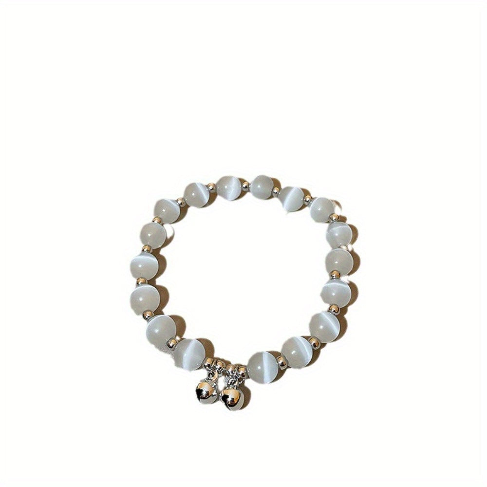 Elegant Handmade Opal Beaded Bracelet with Golden-Tone Accents – Versatile and High-End Accessory for Daily Wear or Special Occasions, Festive Jewelry|Opulent Accessory|Opal Beads