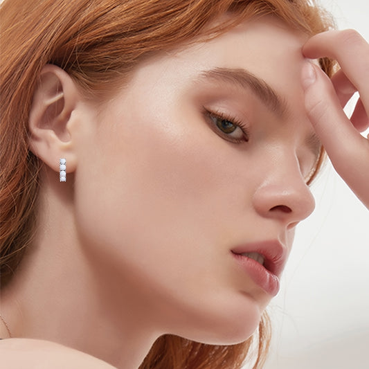925 Sterling Silver Synthetic White Opal Earrings For Women Small Hoop Earrings Synthetic White Opal Jewelry For Women Anniversary Birthday Mother'S Day Gifts For Women Wife Mom Daughter