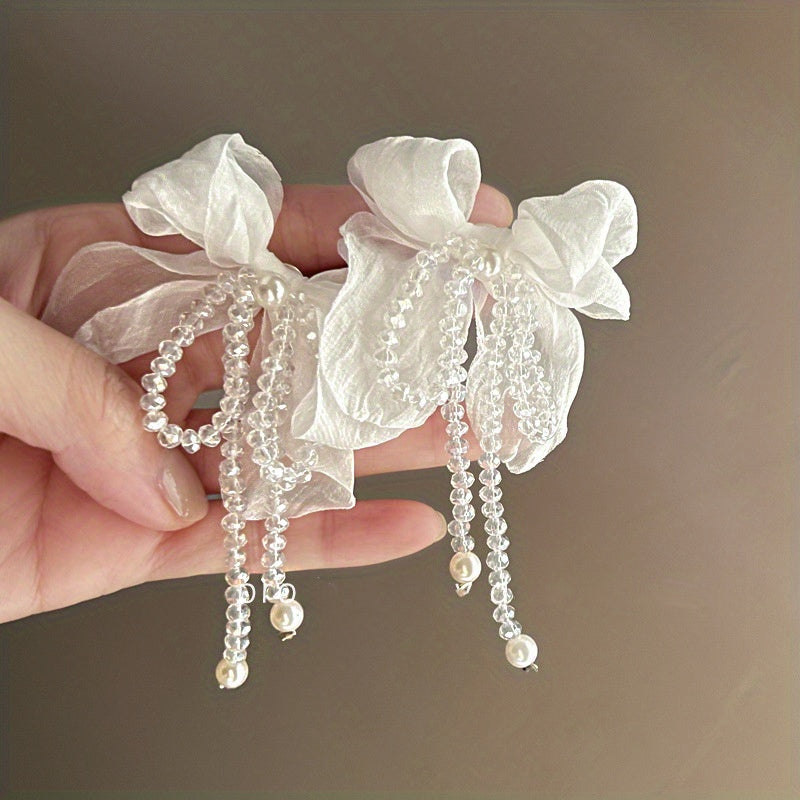 Super Fire Tassel Hanging Feeling Super Fairy Bride Petals Internet Celebrity Popular Summer Women'S Earrings