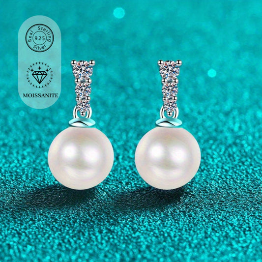 1Pair 0.46ct 2.8g Natural Freshwater Pearl Hoop Earrings for Women, Birthday Anniversary Gift