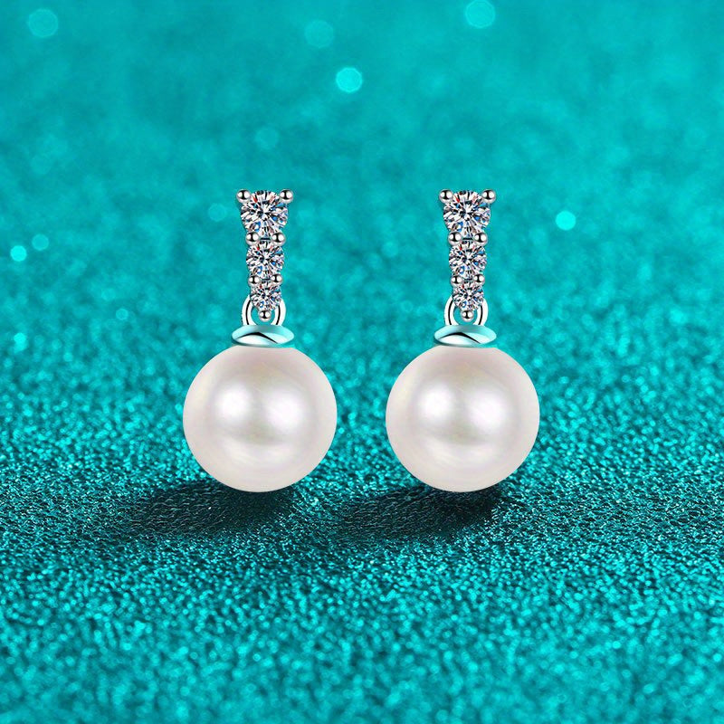 1Pair 0.46ct 2.8g Natural Freshwater Pearl Hoop Earrings for Women, Birthday Anniversary Gift