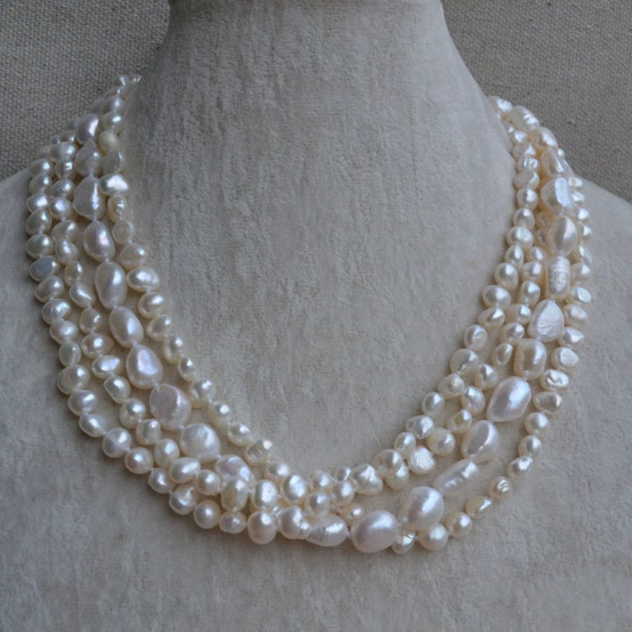 Real Pearl Baroque Pearl Necklace | 4pcs | Real Pearl | Statement