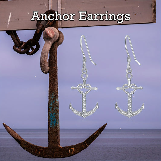 Anchor Earring Silvery Dangle Anchor Earring for Women
