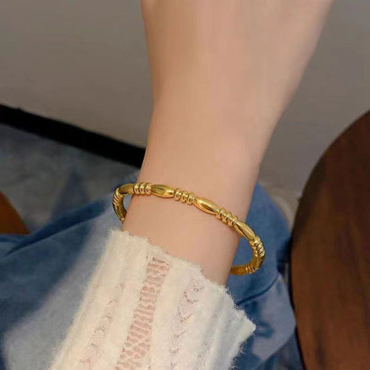 1pc Light Luxury Minimalist Style Bracelet Drop Round Bead Plain Face Women'S Fashion Bracelet