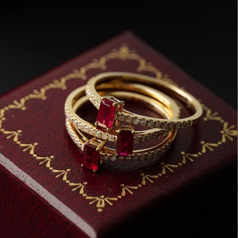 Red Elk S925 Sterling Silver Fashion Ring Ring Niche Color Treasure Retro Palace Style Classic HandEdit Women's RingEvent and party supplies with luxury gift boxes