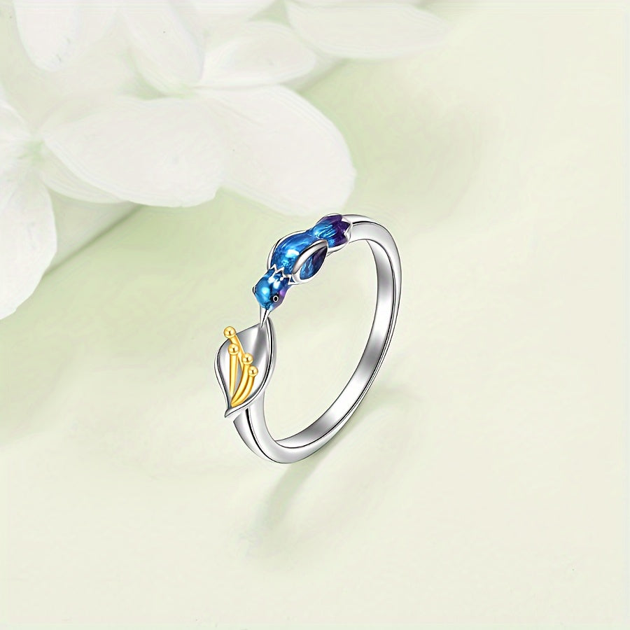 YFN Hummingbird Ring 925 Sterling Silver Animal Rings For Women (Resizable Ring)