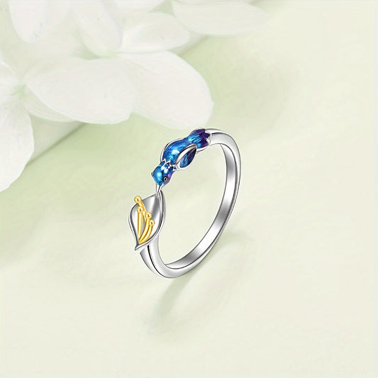 YFN Hummingbird Ring 925 Sterling Silver Animal Rings For Women (Resizable Ring)