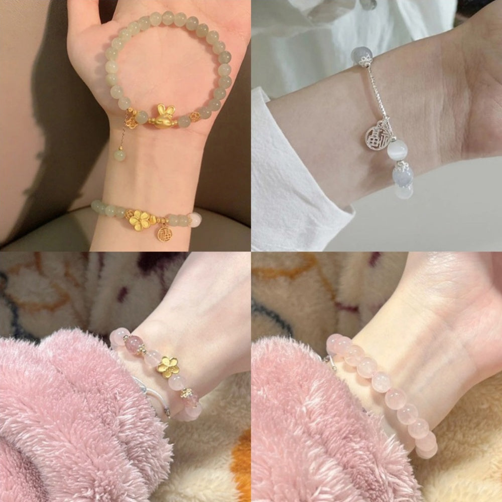 Elegant Handmade Opal Beaded Bracelet with Golden-Tone Accents – Versatile and High-End Accessory for Daily Wear or Special Occasions, Festive Jewelry|Opulent Accessory|Opal Beads