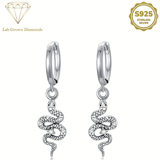 Snake Earrings for Women Sterling Silver Cute Snake Hoop Dangle Earrings Snake Jewelry Gifts for Women Mom Wife Girlfriend Daughter