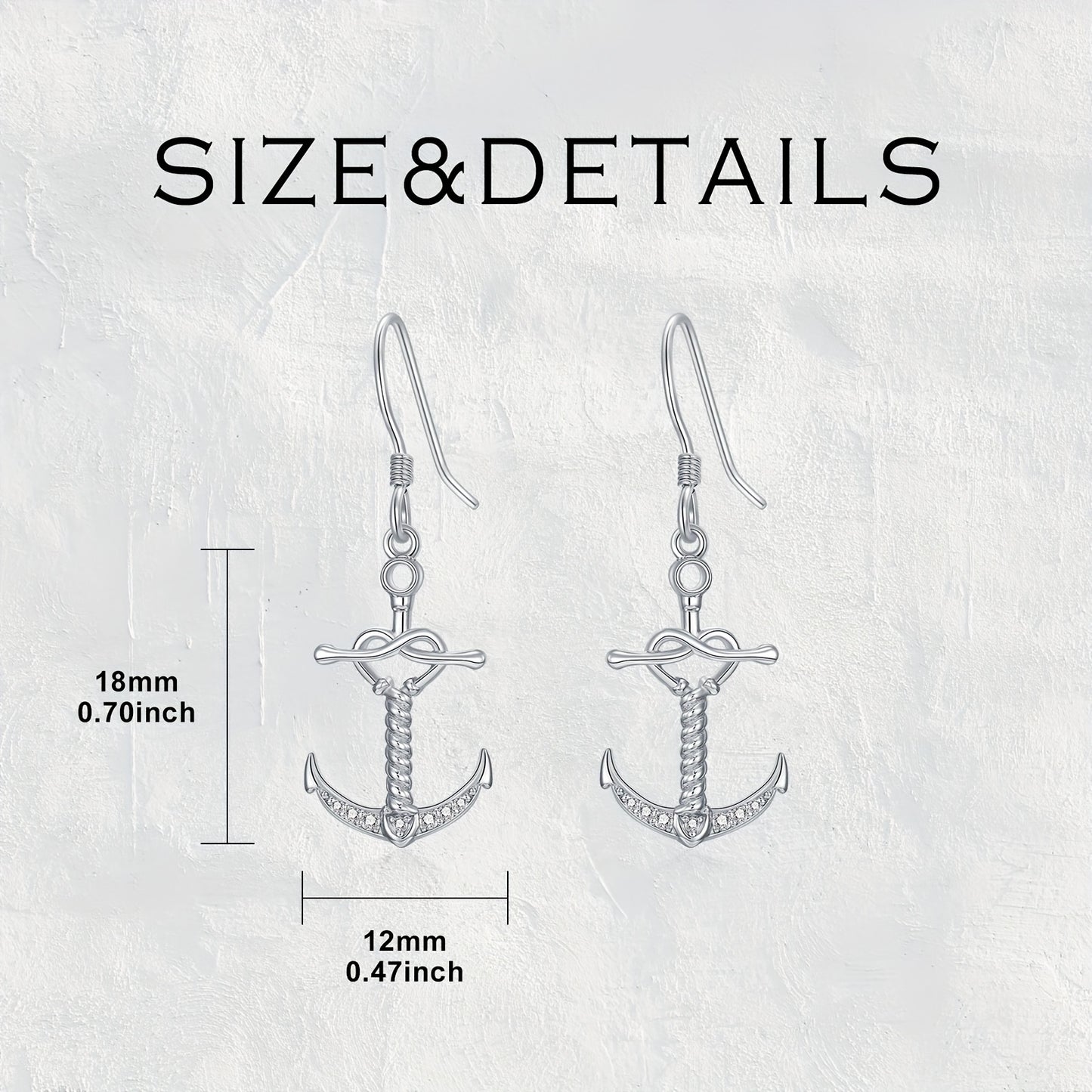 Anchor Earring Silvery Dangle Anchor Earring for Women