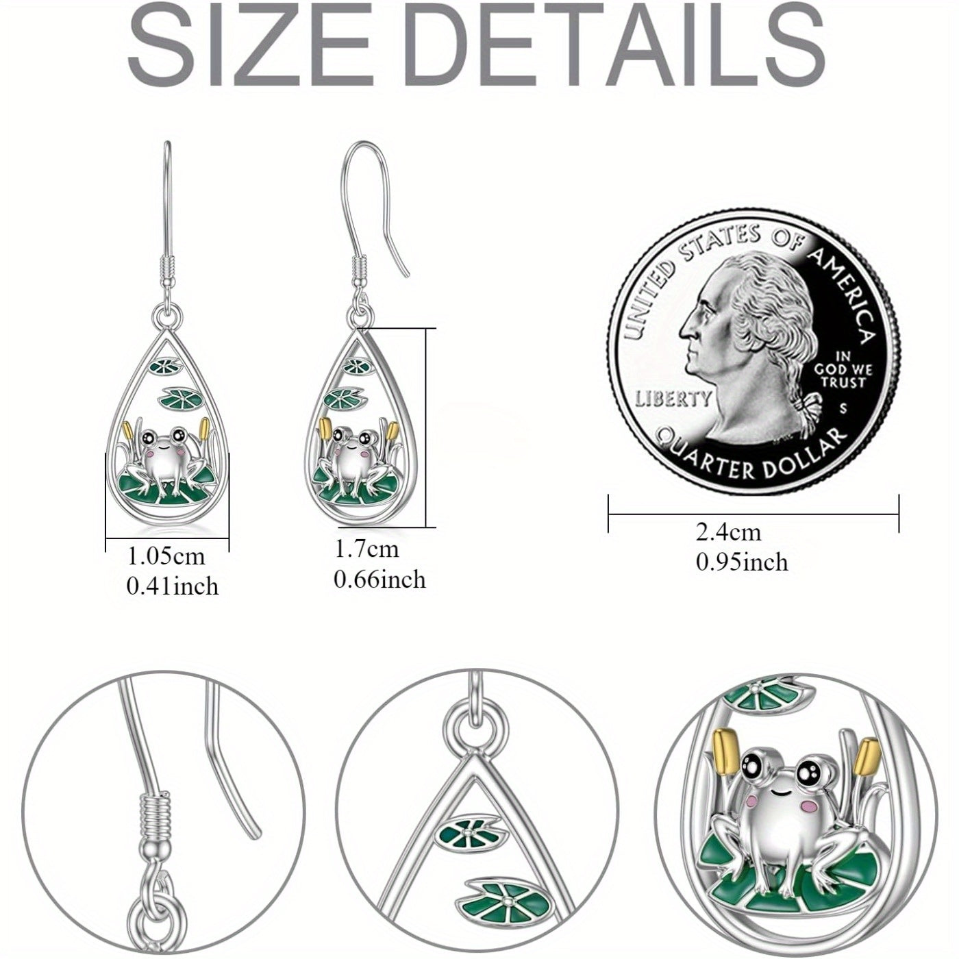 925 Sterling Silvery Frog Earrings for Women with Cute Animal Pendant Earrings Frog Jewelry for Women Birthday Gift with Gift Box