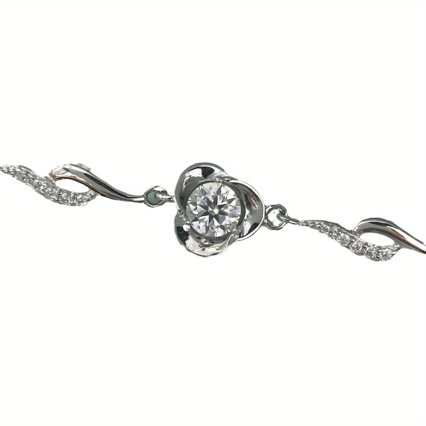 Moissanite Clover Ocean Heart Bracelet Girls S925 Sterling Silvery Fashion Temperament Rose Design Light Luxury
