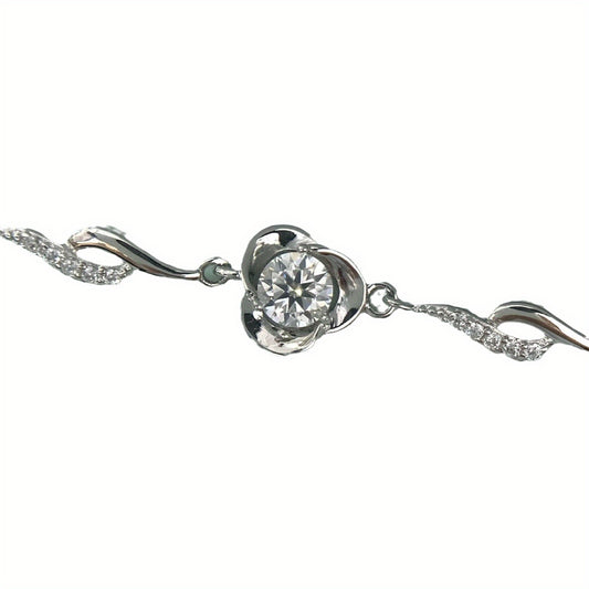 Moissanite Clover Ocean Heart Bracelet Girls S925 Sterling Silvery Fashion Temperament Rose Design Light Luxury