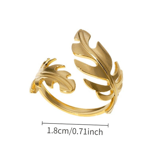 1pc Retro Simple Leaf shaped Open Ring, Women's Fashionable and Elegant Leaf Adjustable Ring, Ring Jewelry, Daily Wear